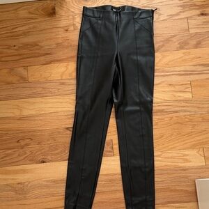 Zara Women's Black Straight Leg Faux Leather Pants